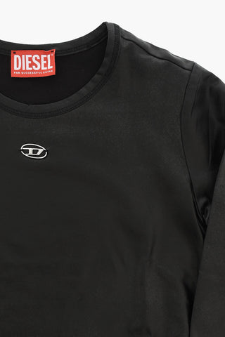 Crewneck T-Shirt TAKKY With Long Sleeves And Silver Oval-D Logo