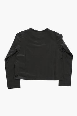 Crewneck T-Shirt TAKKY With Long Sleeves And Silver Oval-D Logo