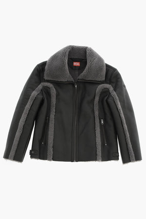 Jacke Aus Kunstleder Mit Kunstpelz-Details Im Inneren