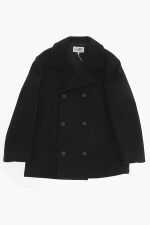 MM6 Double-Breasted Wool-Blend Coat
