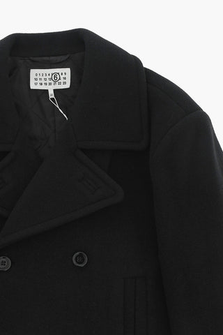 MM6 Double-Breasted Wool-Blend Coat