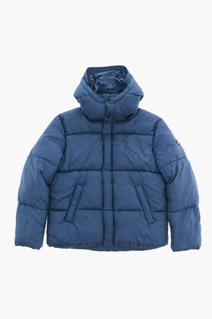 Solid Quilted Puffer Jacket With Concealed Button Closure