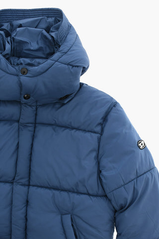 Solid Quilted Puffer Jacket With Concealed Button Closure