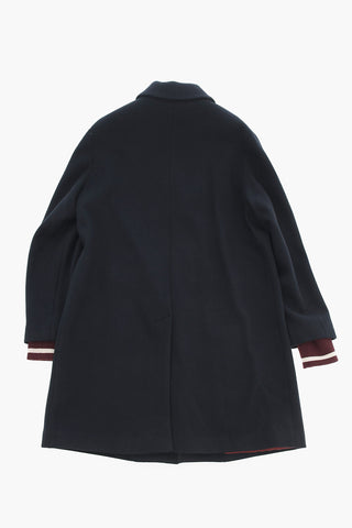 Cappotto Monopetto in Tinta Unita con Patch Logata