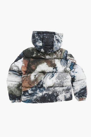 Wattierte Jacke mit Marmorprint