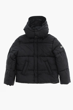 Gepolsterte Steppjacke Einfarbig Mit Verdeckter Knopfleiste