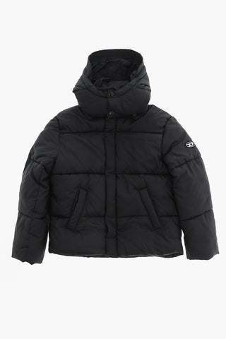 Gepolsterte Steppjacke Einfarbig Mit Verdeckter Knopfleiste
