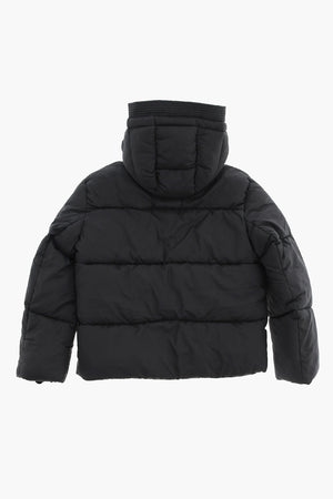 Gepolsterte Steppjacke Einfarbig Mit Verdeckter Knopfleiste