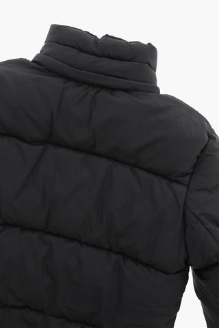 Gepolsterte Steppjacke Einfarbig Mit Verdeckter Knopfleiste