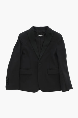 Tuxedo-Jacke Aus Schurwolle Mit Spitzem Revers