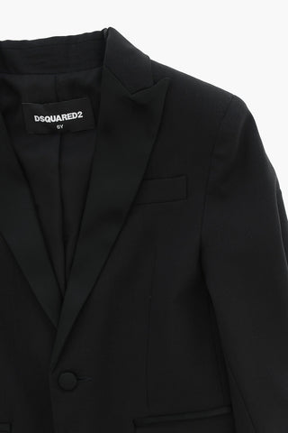 Tuxedo-Jacke Aus Schurwolle Mit Spitzem Revers