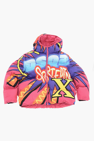 Gepolsterte Bedruckte Jacke Mit Kapuze