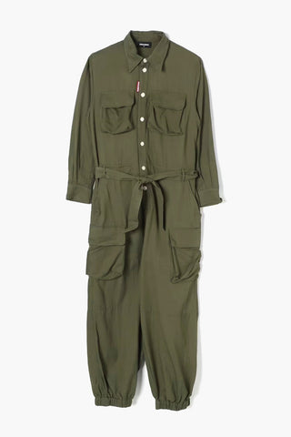 Jumpsuit Mit Langen Ärmeln Und Gürtel