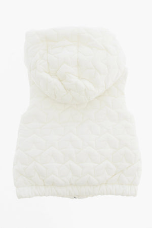 Sleeveless Quilted Jacket With All-Over Star Embroidery