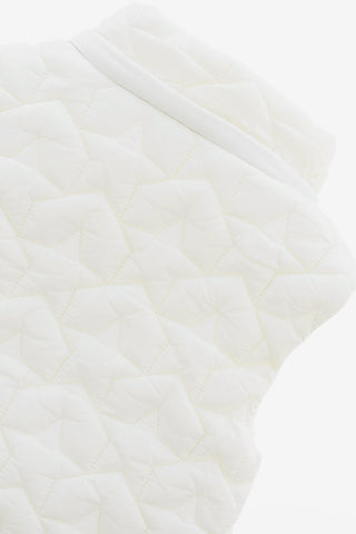 Sleeveless Quilted Jacket With All-Over Star Embroidery