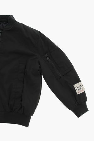 Bomber Imbottito a Tinta Unita con Maxi Tasche Frontali