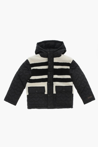 Wattierte gesteppte Jacke mit Kunstpelzbesatz