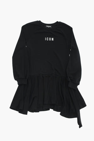 ICON Flared Long-Sleeve Dress with Rhinestone Detail