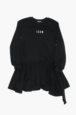 ICON Flared Long-Sleeve Dress with Rhinestone Detail