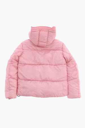 Gepolsterte Steppjacke Einfarbig Mit Verdeckter Knopfleiste