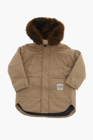 Padded Jacket With 4 Pockets And Faux-Fur On Hood