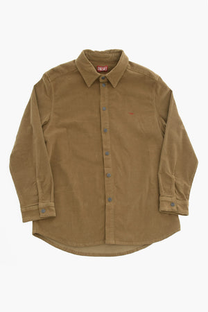 Corduroy Shirt with Branded Snap Buttons