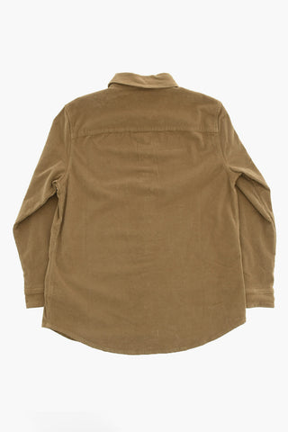 Camicia in Velluto a Coste con Bottoni Automatici e Logati