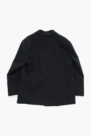 Zweireihige Nadelstreifenjacke Mit Pattentaschen Und Klassischem Revers