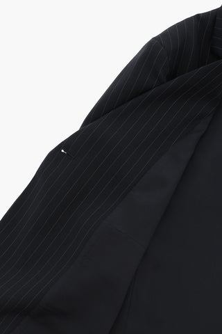 Zweireihige Nadelstreifenjacke Mit Pattentaschen Und Klassischem Revers