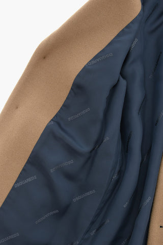 Single-Breasted Coat with Logo Patch