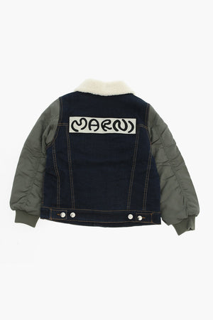 Denim Jacket with Silver-Effect Buttons