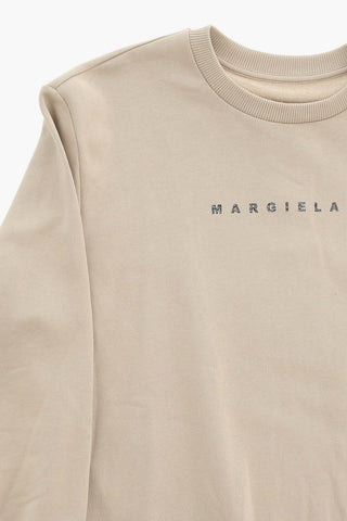 MM6 Vestito in Felpa Girocollo in Cotone con Logo Glitter 
