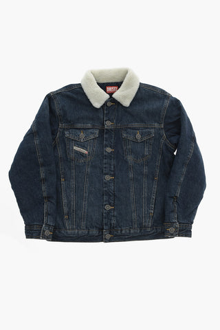 Denim Jacket with Faux Fur Lining