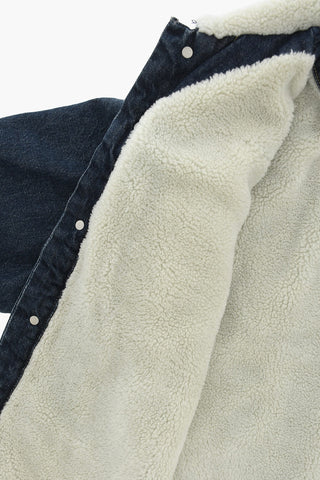 Denim Jacket with Faux Fur Lining