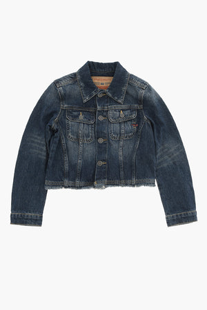 Denim Jacket with Logo Buttons