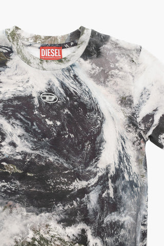 Tee Dress Effetto Marble a Maniche Lunghe 