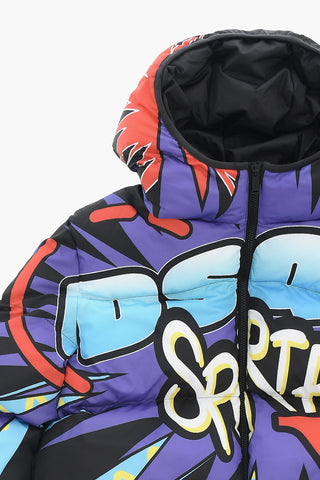 Gepolsterte Bedruckte Jacke Mit Kapuze