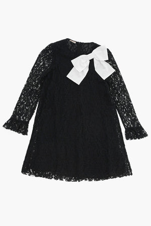Makramé-Spitzenkleid Mit Übergroßer Schleife Vorne