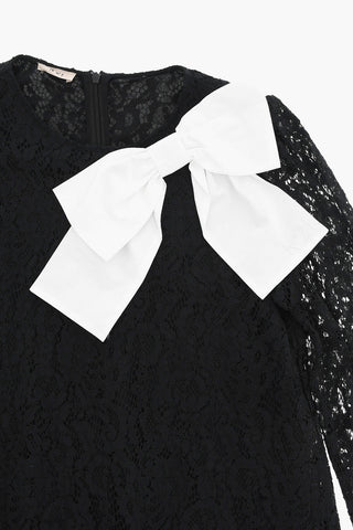 Makramé-Spitzenkleid Mit Übergroßer Schleife Vorne