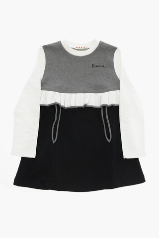 Colorblock T-Shirt-Kleid mit Faltendetails