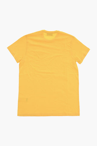 T-shirt Girocollo in Cotone con Stampa Laterale