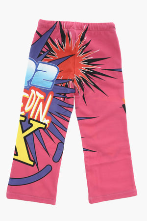 Joggers in Cotone Stampati con Elastico in Vita