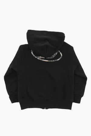 Brushed Cotton Hoodie With Front Zip