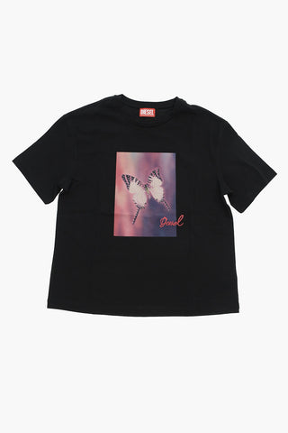 T-Shirt BUTTERFLY With Print and Rhinestones