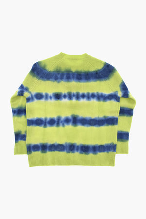Wool Crewneck Sweater With Tie-Dye Stripes