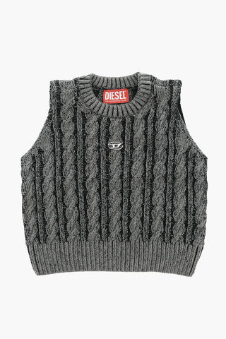 Gilet Girocollo in Puro Cotone Cable Knit