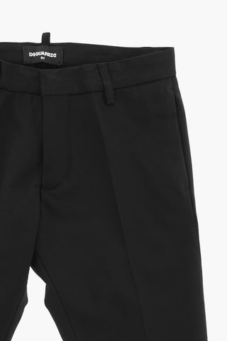 Elegante Stretch-Hose aus Schurwolle mit verdeckter Knopfleiste