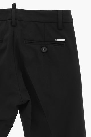 Elegante Stretch-Hose aus Schurwolle mit verdeckter Knopfleiste