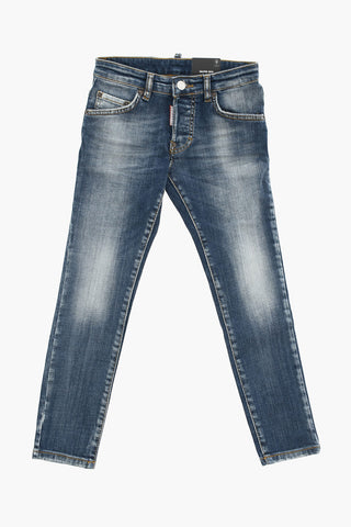 Stonewashed-Jeans SKATER mit Logo-Knopf