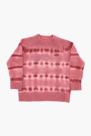 Rundhalspullover aus Wolle mit Tie-Dye-Muster